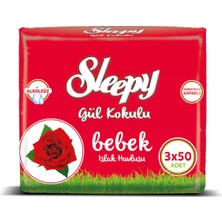 Rafta Sleepy Gül Kokulu Islak Havlu, 3'lü Paket, 150 Yaprak