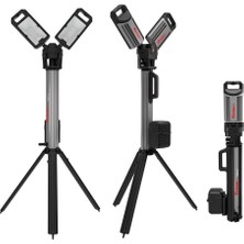 Rafta Kress KUF09.9 20VOLT 2000/4500 Lümen Profesyonel Kule Tipi Teleskopik Katlanabilir LED Projektör (Akü Dahil Değildir)