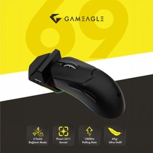 Rafta Gameagle Tracker Pro Rgb Kablosuz 2.4ghz Bluetooth Kablolu Dock Şarj Istasyonlu 69GR 1khz 12000DPI Oyuncu Mouse (Siyah)