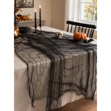 Rafta Halloween Cadılar Bayramı Dekorasyonu Siyah File Örtü 76X198 cm Siyah