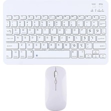 Rafta Novstrap Ipad Air 13 Inç/pro 13 (M3/m2) Çip 2025-2024 ile Uyumlu Bluetooth Klavye Mouse Seti Beyaz
