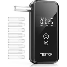 Rafta Dijital Alkol Test Cihazı 8 Ağızlıklı Hafızalı LCD Ekranlı 2 Aaa Pilli Taşınabilir Alkolmetre
