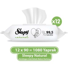 Rafta Sleepy Natural Yenidoğan Islak Bebek Bakım Havlusu 12X90 (1080 Yaprak)