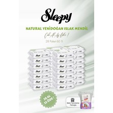 Rafta Sleepy 28 Al 25 Öde Natural Yenidoğan Islak Bebek Havlusu 60'lı ve Bebe Pamuğu