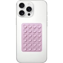 Rafta Babilden Telefon Arkasına Yapışan Silikon Vantuzlu Telefon Kılıfı Tutucu Araç Telefon Tutucu Ahtapot Vakumlu Telefon Tutucu (Açık Pembe (Çift Taraflı))
