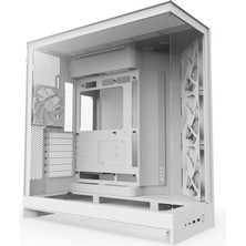 Rafta Nzxt H9 Flow (2025) - Büyük Çift Odacıklı Atx Orta Kule Hava Akımı Pc Kasası - 3 x 140MM ve 1 x 120MM Fanlar Içerir - 420MM Radyatör Desteği - Temperli Cam - Geri Bağlantıya Hazır - Beyaz