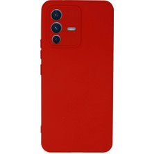 ENCO Vivo V23 5g Kılıf Nano Içi Kadife Silikon - Kırmızı