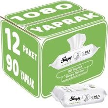 Rafta Sleepy Islak Havlu Mendil 90 Yaprak Natural Yenidoğan 12 Li Set 1080 Yaprak Plastik Kapaklı