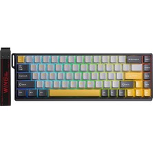 Rafta Aula WIN68 He Max Manyetik Klavye Rapid Trigger Wing Chun Switch 8000Hz Rgb Tkl Hot Swap Oyuncu Klavyesi Sarı