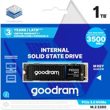 Rafta Goodram - SSD Plaka - PX500 Gen. 3 M.2 - Dahili Sabit Disk - Yüksek Hızlı Pcıe Gen. 3 X4 Arayüz - Kompakt Format 2280 - Konsollar, Dizüstü Bilgisayarlar Için - 1 Tb