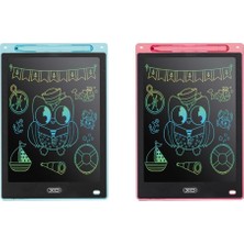 Rafta 10 Inç Renkli LCD Dijital Çizim Tableti Çocuk Yazı Tahtası Kalemli Eğitici Silinebilir Ekran (Mavi)