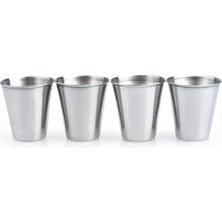 Rafta 4 Adet 70 ml Çelik Shot Kahve Bardağı, Kamp Kullanımı Için