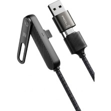 Rafta Acl ACK-127 4in1 Flexstand Series 60W Pd Katlanabilir Standlı Hızlı Şarj Kablosu - Alüminyum Başlıklı Örgü Kablo (1.2m)