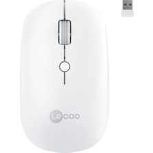 Rafta Lecoo WS211 Kablosuz 1600DPI 6 Tuşlu Çift Modlu Wifi + Bluetooth Şarj Edilebilir Sessiz Kompakt Optik Mouse Beyaz