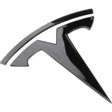 Rafta Tesla Ön Kaput T Logo Amblemi (Parlak Siyah)