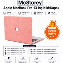 Rafta Mcstorey MacBook Pro 13 Inç Kılıf A2338 M1 M2 Uyumlu Kumaş Kaplama Sert Koruyucu Hard Case A1706 A1708 A1989 A2159 A2251 A2289 Açık Pembe
