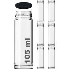 Rafta Afracam 105 ml Şeffaf Cam Kavanoz 105 cc Konserve Metal Kapaklı Cam Kavanoz 6 Adet (Şeffaf, 105 cc (Uzun))