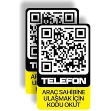 Rafta Meo 2'li Paket - Numarasız Numaratör - Qr Kodlu Araç Numaratörü - Araç Içi Park Telefon Numarası (Dikey)