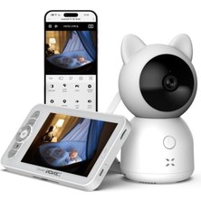 Rafta Ekranlı Bebek Kamerası, 5'' Monitör ile 360° Ptz Gece Görüş