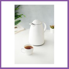 Bezos 1 Lt Isı Yalıtımlı Çay ve Soğuk Su Termosu Soft Beyaz (12 Saat Sıcak Tutar& Içi Camdır) Bzoshb