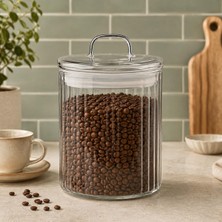 Rafta 700 ml Line Cam Kavanoz Sızdırmaz Kapaklı Saklama Kabı