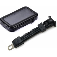 Rafta Motosiklet Telefon Tutucu Su Geçirmez 18 x 10 cm Deri Fermuarlı