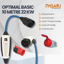 Nrgkick 22KW 32A Optimal Basic 10M Taşınabilir Elektrikli Araç Şarj Cihazı Seti (Wifi+Bluetooth / 5X32A Eğik Duvar Prizli)
