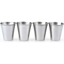 Rafta 4 Adet 70 Ml. Çelik Shot Kahve Kamp Bardağı DF37X