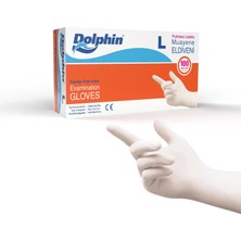 ŞEYLİŞEYLER Şeylişeyler - Dolphin Pudrasız Beyaz Lateks Muayene Eldiveni L Beden (5 Paket / 500 Adet)