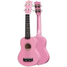 Rafta Pembe Soprano Ukulele Askı Çantası ve Pena ile Birlikte