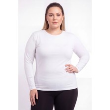 Veloria Premium Kombin Mevsimlik Giyim Kadın Büyük Beden Bisiklet Yaka Uzun Kollu Body