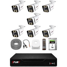Fury 7 Kameralı Güvenlik Kamera Seti 4 Warm LED Gece Renkli Görüş 1 Tb HDD 5580