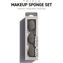 Alix Avien 3'lü Makyaj Süngeri Seti - Yumuşak Dokunuş - Triple Makeup Sponge Set