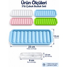 Beylini 3'lü Çubuk Buz Kalıbı Kapaklı 10 Bölmeli Kolay Doldurulabilir Yapışmaz Basitçe Çıkarılır Yeni Nesil Buzluk Sunum Buz Kalıbı