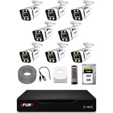 Fury 8 Kameralı Güvenlik Kamera Seti Sesli 4 Warm LED Gece Renkli Görüş 320 GB HDD 5580S