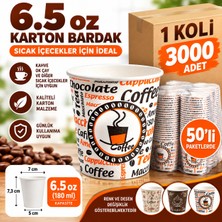Yok Yok Ambalaj Karton Bardak 3000 Adet 1 Koli 6.5 Oz Sıcak ve Soğuk İçecekler İçin Kullan At Bardak
