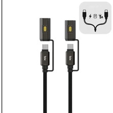 Miss Mojo LED Fener ve Alevsiz Çakmak Fonksiyonlu Type-C Şarj ve Data Kablosu 120 cm Siyah