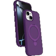 Miss Mojo Apple iPhone 15 Regal Magsafe Standlı Kapak - Derin Mor