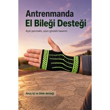 Mossem 802 Sporcu Eldiveni Uzun Gövdeli Açık Parmak Yeşil Detaylı