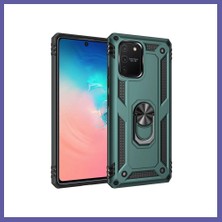 Nida Samsung Galaxy A91 / S10 Lite Kılıf Sofya Yüzüklü Silikon Kapak - Yeşil Nıda