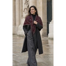 Nesvay Tekstil Nesvay S011 Bordo Etnik Desenli Pamuklu Kujten Şal