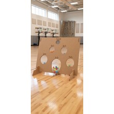 Kechy Concept Beyaz Ahşap Hedef ve Puanlama Paneli - 90X70 cm Fileli Çocuk Aktivite ve Spor Oyuncağı (1. Sınıf BeyazMdf)