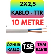Tr Öznur 2x2,5 Ttr Kablo, 10 Metre, Beyaz