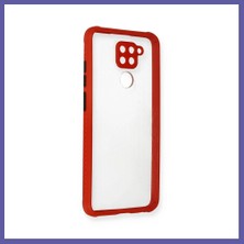 Nida Redmi Note 9 Kılıf Miami Şeffaf Silikon - Kırmızı Nıda