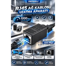 Derwell Gigabit Destekli RJ45 Dişi Dişi CAT5E/CAT6/7 Ethernet Lan Ağı Birleştirici Ara Aparatı Internet Kablosu Uzatıcısı