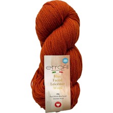 Tr Etrofil Blue Faced Leicester Saf Yün Örgü Ipi 100 gr 72132 Yanık Turuncu