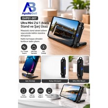 ApolloBell 240W Hızlı Şarj Destekli Telefon Standı 360° Dönebilen USB-C Uyumlu 480Mbps Veri Aktarımı Ultra Mini Tasarım Siyah  DHP01-007