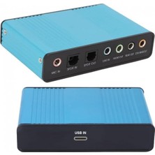 Tr USB Type C 2.0 Harici Ses Kartı 6 Kanal 5.1 USB Optik Harici Ses Kartı