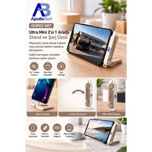 ApolloBell 240W Hızlı Şarj Destekli Telefon Standı 360° Dönebilen USB-C Uyumlu 480Mbps Veri Aktarımı Ultra Mini Tasarım Beyaz DHP02-007