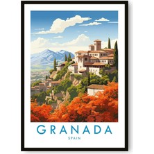 Ninastore Granada Ispanya Seyahat Posteri: Giclée Fine Art Print